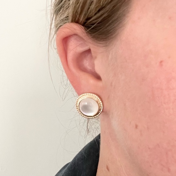 NEW Cat Eye Opal Stud Earrings - Picture 3 of 4